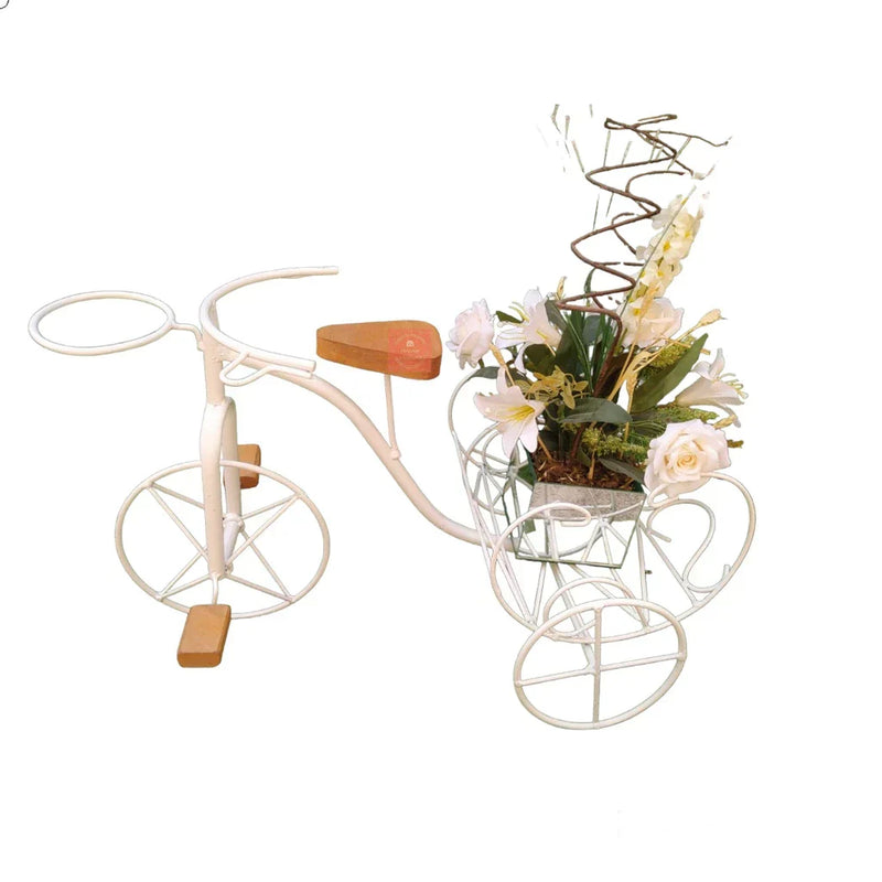 Bicicleta Decorativa de Ferro Rústica Branca | Jardim