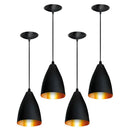 Kit 4 Pendentes Vegas Preto com Bronze | Moderno