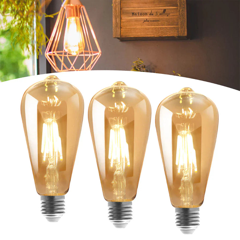 Kit 3 Lâmpadas Filamento LED Retrô Vintage