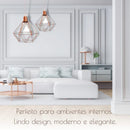 Luminária Pendente Triplo Aramado Diamante LED