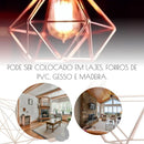 Luminária Pendente Triplo Aramado Diamante LED