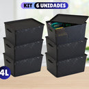 Kit 6 Cestos Organizadores Rattan