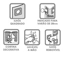 Cortina de Voil para Cozinha com Forro | Elegância