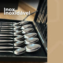 Jogo de Talheres 24 Peças | Faqueiro Inox Premium