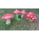 Kit 3 Cogumelos em Cerâmica | Enfeite Decorativo para Jardim