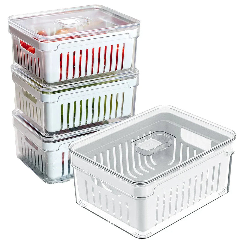 Kit 4 Organizadores 2,2L para Geladeira em Acrílico