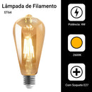 Kit 3 Lâmpadas Filamento LED Retrô Vintage